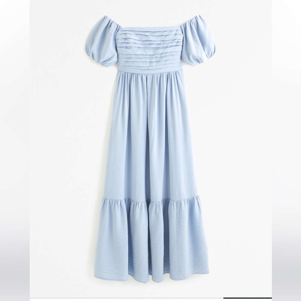 A&F Emerson Off the Shoulder Dress Gray Blue